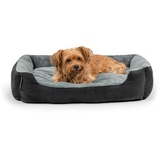 lionto Hundebett mit Wendekissen grau/ schwarz L