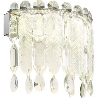 GLOBO Wandlampe Wohnzimmerleuchte Wandleuchte LED Glaskristalle K5 verchromt, B