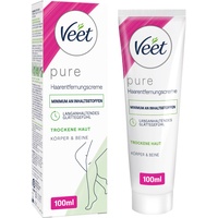 Veet Pure Haarentfernungscreme Körper, & Beine - Enthaarungscreme für trockene Haut - Minimum an Inhaltsstoffen & angenehmer Duft - 100 ml