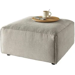 KAWOLA Hocker RANI Polsterhocker Cord steingrau