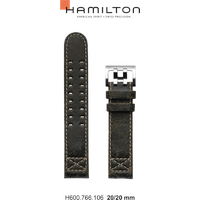 Hamilton Leder Khaki Aviation Band-set Leder-schwarz-20/20 H690.766.106 - grün