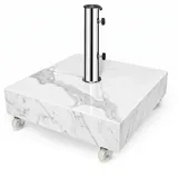 osoltus Schirmständer mit Rollen in Marmor Optik glanz 60kg 50x50cm