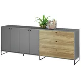 Bega Consult Cheyenne Sideboard Beschichtete Spanplatte Grau/Braun - Schwarz