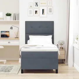 vidaXL Boxspringbett 100 x 200 cm Dunkelgrau