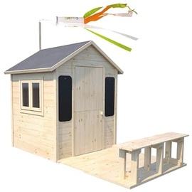 Soulet Kinderhaus aus Holz mit Terrasse und Sitzbank - Grace