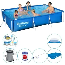 Bestway Steel Pro 300x201x66 cm Rechteckig -Swimming Pool Plus Zubehör EINHEITSGRÖSSE