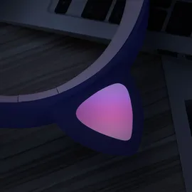 Avizar Kopfhörer mit LED Katzenohren Design Fuchsia