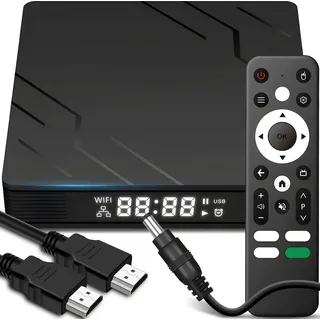Retoo Tv Box Android 13 Set Smart Media Player Quad Core Streaming 4k Bluetooth 5 4x1.5Ghz H.265 WiFi Ethernet Full HD HDMI mit Fernbedienung 2/16GB Retoo