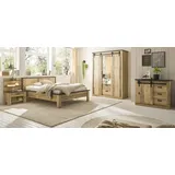 Schlafzimmer Set 5-teilig Used Wood hell und anthrazit Schlafzimmermöbel Stove