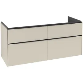 Villeroy & Boch Waschbeckenunterschrank 4 Auszüge 127,2 x 57,9 x 47,8 cm Cashmere Grey/Volcano Black