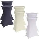 Baumarktplus 2x Stehtischhusse grau 60 cm Husse Partytisch Bistrotisch Tischdecke Decke