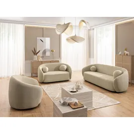 s-style möbel 3-1 Garnitur Bouclé 3-Sitzer + 1-Sitzer Beige