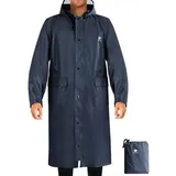 Regenmantel Wasserdicht Regenponcho Kapuze Fahrrad Einheitsgröße Grau