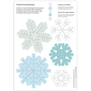 Prickel-Vorlagen Schneeflocken-Mobile