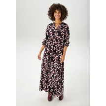 Aniston CASUAL Maxikleid Blumen Blau/Braun 36