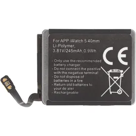 AccuCell Akku passend für Apple Watch 5 40mm A2277, A2092, MWWP2LLA Li-Polymer 3,81V built-in ohne Werkzeug