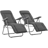 vidaXL Gartenstühle 58 x 73 x 107 cm grau 2 St. inkl. Polstern klappbar 506321