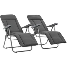 vidaXL Gartenstühle 58 x 73 x 107 cm grau 2 St. inkl. Polstern klappbar 506321