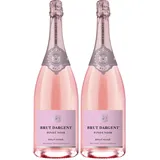 Brut Dargent - Sekt Rosé Pinot Noir Brut Magnum, Qualitativ hochwertiger Pinot Noir trocken Sekt aus Frankreich, Methode Traditionnelle (1 x 1,5 l) (Packung mit 2)