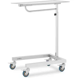 Steinberg Systems Instrumententisch seitlich offenes Design 60 x 400 mm höhenverstellbar Edelstahl / Gummi