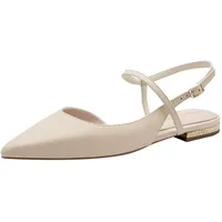 TAMARIS Damen Sling Pump mit Blockabsatz Leder, beige, 38 EU