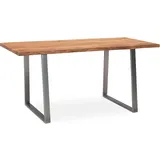 FineBuy Schreibtisch Akazie massiv / Beige