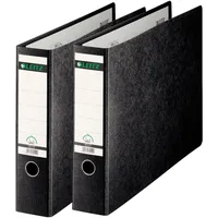 Leitz Qualitäts-Ordner 180° A3 quer, 2er Pack, Schwarz, 80