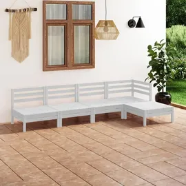 vidaXL Garten-Lounge-Set 5-tlg. Kiefer weiß