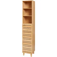 [en.casa] Hochschrank Epind 180x33x30 cm Bambus