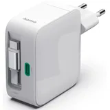 Hama Schnellladegerät GaN 30W ausziehbares Ladekabel Weiß