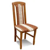 JVmoebel Küchenstuhl Gepolsterter Holzstuhl in warmem Braun ohne Armlehnen (1 St), Made in Europa braun