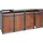Mendler Mülltonnenbox HWC-J82 264 x 117 cm braun