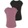 LASCANA Longshirt mit stark gerundetem Saum (2er-Pack) Sommertop aus luftigem Viskose-Stretch lila|schwarz 32/34