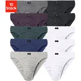 H.I.S. Slip unifarben blau/grau/hellgrau/helllila/schwarz/weiß XXL 10er Pack