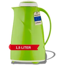 Helios Wave Thermoskanne Kiwi 1,5L - 6h Heiß - Hält Getränke heiß & kalt Spülmaschinenfest – Leichter, robuster Kunststoffmantel – Ideal für Kaffee & Tee