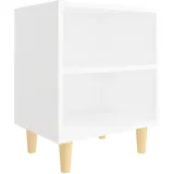 vidaXL Nachttisch mit Massivholz-Beinen Weiß 40x30x50 cm