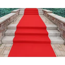 Läufer "PODIUM", rot, B:200cm H:2,6mm L:600cm, Polypropylen (PP), PRIMAFLOR-IDEEN IN TEXTIL, Teppiche, Breite 200 cm, Nadelfilz, Uni-Farben, ideal für Veranstaltungen