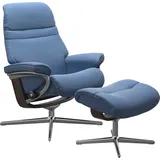 Stressless Stressless® »Sunrise«, (Set, Relaxsessel mit Hocker), mit Hocker, mit Cross Base, Größe S, M & L, Holzakzent Wenge