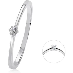 Diamantring ONE ELEMENT "0,03 ct Diamant Brillant Ring aus 585 Weißgold" Gr. 54, silber, Fingerringe, Damen, 54,mit Diamant, Weißgold 585-Gold-Diamanten, Weißgold 585, Gold, Diamanten, ein ausdrucksstarkes Schmuckstück für jeden Anlass
