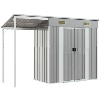 vidaXL Gartenhaus Geräteschrank 1,1 x 1,07 m Hellgrau