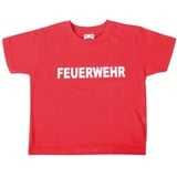 EDUPLAY Kostüm Kinder T-Shirt Feuerwehr, Größe 128 rot