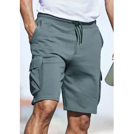 AUTHENTIC LE JOGGER "kurze Sweathose", Herren, Gr. 3XL (64/66), N-Gr, grün, Sweatware, Obermaterial: 60% Baumwolle, 40% Polyester, unifarben, regular fit ca. Mitte Knie, Hosen Sweatshorts, Cargotaschen mit Webdetails
