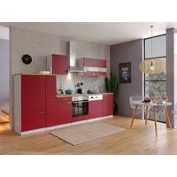 Respekta Küche Küchenblock Einbauküche weiß rot Malia 310 cm Respekta Küchenzeile (Breite: