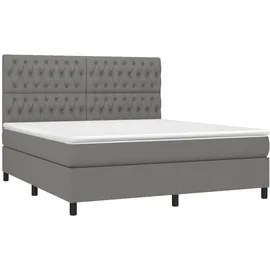 vidaXL Boxspringbett 180 x 200 cm Dunkelgrau