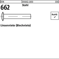 Industrial Quality Supplies DIN 662 Linsenniete Stahl 2,5 x