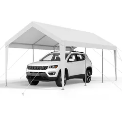 VEVOR Zeltgarage Carport Garagenzelt Autoüberdachung 3,05x6,09x2,87m Weiß