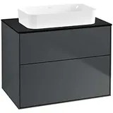 Villeroy & Boch Finion Waschtischunterschrank F63200HG 80x60,3x50,1mm, Glass Black Matt, Midnight Blue Matt Lacquer