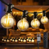 Joomer LED Lichterkette Außen Strom 20M mit 27+1 LED G40 Party Lichterkette Glühbirnen Außen Wetterfest, 3 Modi Warmweiß Outdoor Lichterketten Dimmbar mit Fernbedienung für Garten Hochzeit