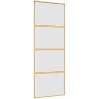 vidaXL Schiebetür Golden 76x205 cm Matt ESG-Glas und Aluminium