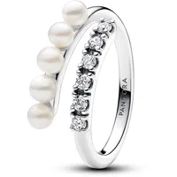 Pandora Timeless Behandelte Süßwasserzuchtperlen & Pavé Offener Ring Pearls&Pavé Größe: 58, 193145C01-58